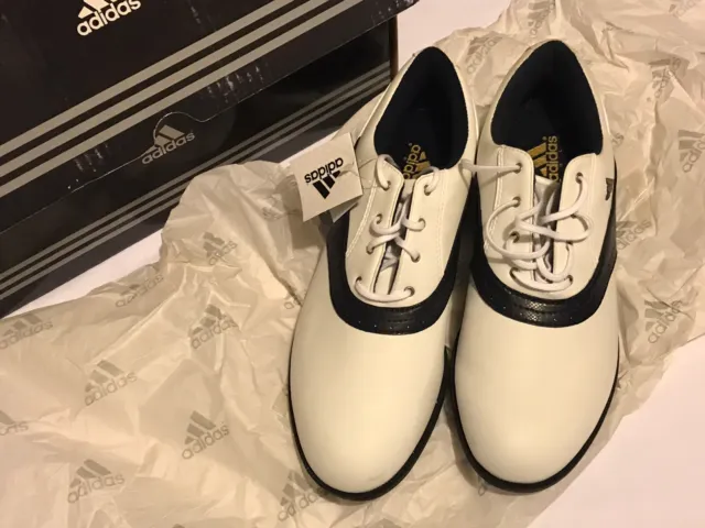 Vintage 2001 Adidas Golf Saddle Shoes B&W Woman’s 10 TraXion 148836 New W/Box