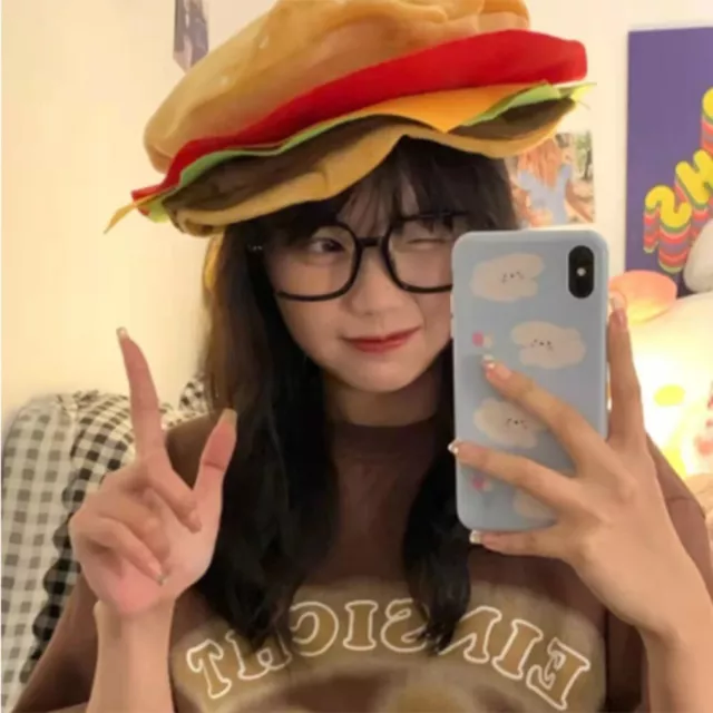 Clothing Accessories Hamburger Hat Funny Fast Food Food Beret Fancy Hat  Party
