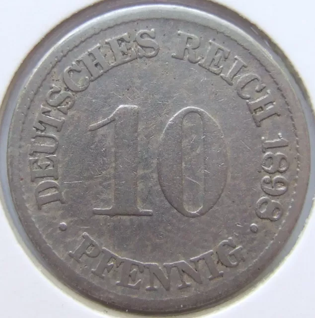 Moneta Reich Tedesco Impero Tedesco 10 Pfennig 1898 G IN fine