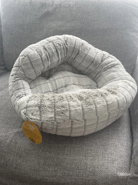 Donut Plush Pet Dog Cat Bed Fluffy Soft Warm Calming Bed Sleeping Kennel Nest