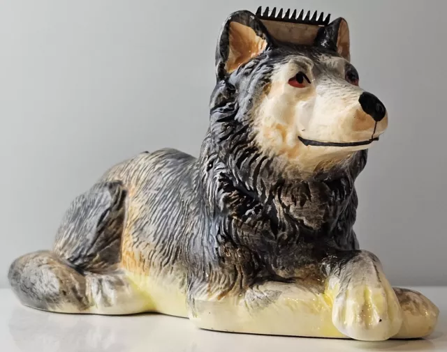 Desktop Decorative German Shepherd Ceramic Vintage Dog Tape Dispenser Novelty