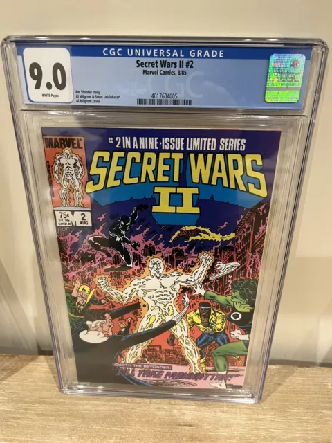 Secret Wars ll #2 CGC 9.0 Jim Shooter story John Bryne  Cover 1985 WP