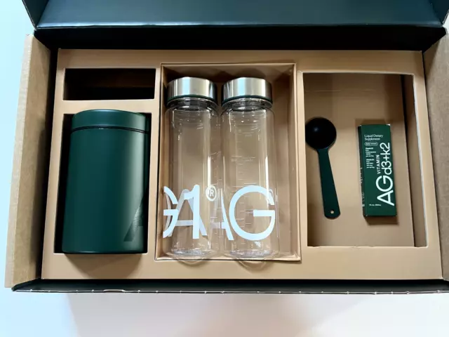 Athletic Greens AG1 Starter Kit Tumbler, Cannister, Scoop Vitamin D3+K Brand New Athletic Greens AG1 Starter Kit Tumbler, Cannister, Scoop Vitamin D3+K Brand New