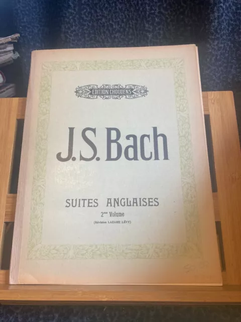 Jean-Sébastien Bach Suites anglaises vol. 2 partition piano Lazare Levy Choudens