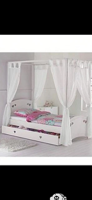 ARGOS HOME MIA 4 Poster Canopy Single Bed 120.00 PicClick UK