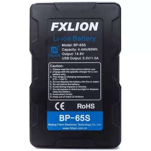 V Mount Cool Black Series BP-65S Lithium-Ion Battery from Fxlion Blackmagic