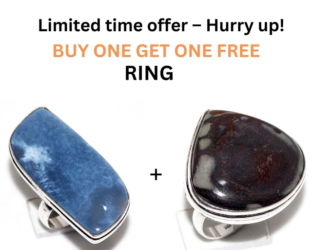 Owhyee Blue Opal Picasso Jasper Fresh Stock Deals Ring Combo Set Size 8 JW