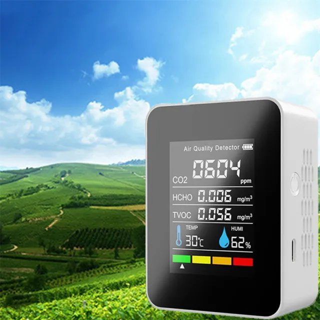 Air Quality Detector TVOC HCHO CO2 Meter Temperature Humidity Tester Monitor