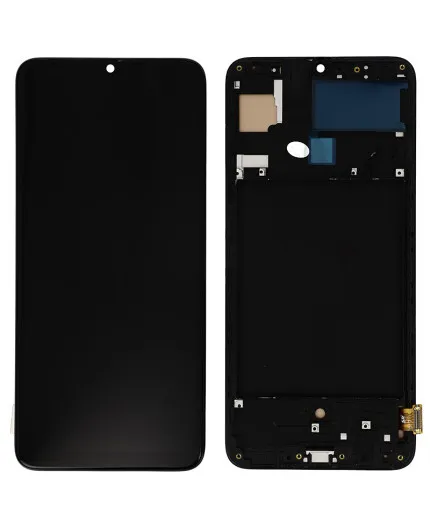 Écran LCD complet pré - monté sur Châssis Samsung Galaxy A70 (A705F) - Noir