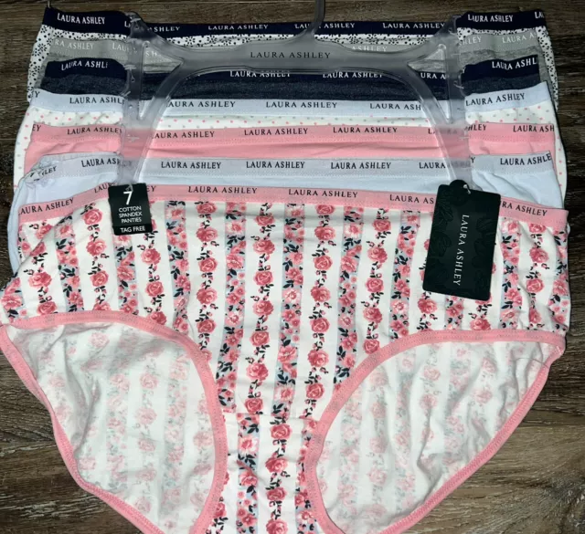 LAURA ASHLEY ~ Women's Hipster Underwear Panties 7-Pair Cotton