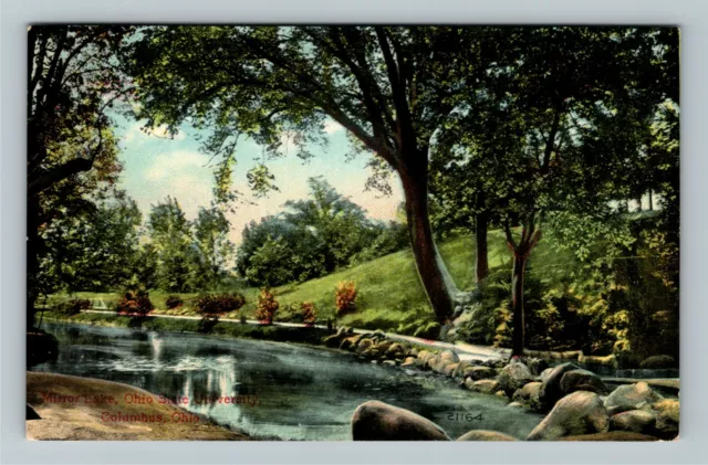 Columbus OH-Ohio, Mirror Lake, Ohio State University, Vintage Postcard