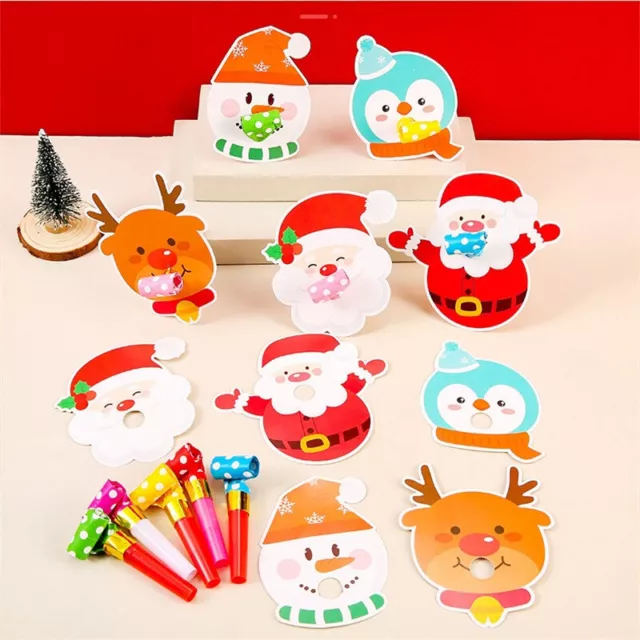 1Bag Blowing Dragon Whistle Elk Santa Snowman Horn Blows Noise Kids Jokes