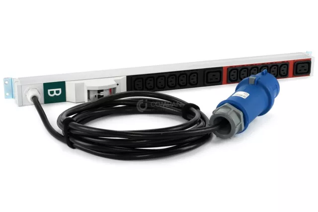 800.1243 / Minkels 12 Outlet C13 2 Outlet C19 32A 250V 50-60Hz Pdu