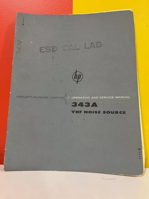 HP 343A VHF Noise Source Operating & Service Manual