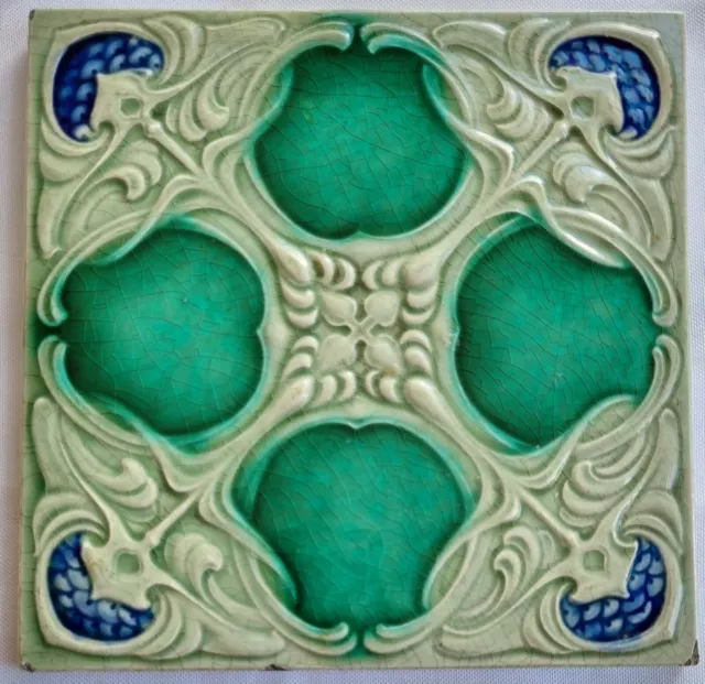 Art Nouveau Majolica Tile. Marsden Tile Co Ltd. C1905/8