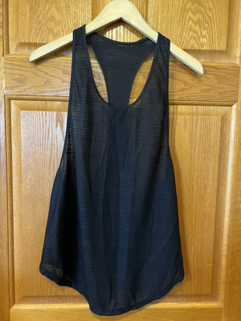 BH28 Ivy Park Black Sheer Racerback Tank Top Womens Medium