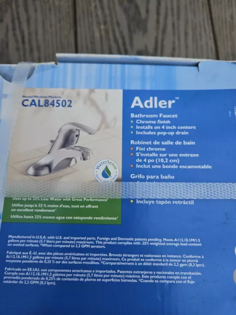 Moen Adler Bathroom Faucet Adler CAL84502 Chrome  4 Inch Center New 3