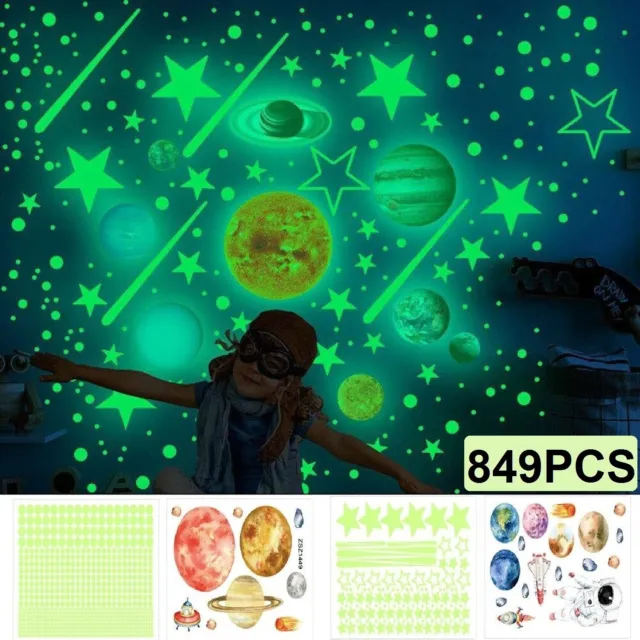 Wall Sticker Luminous Star Moon Planet Glow In The Dark Stars Nursery Kids Room