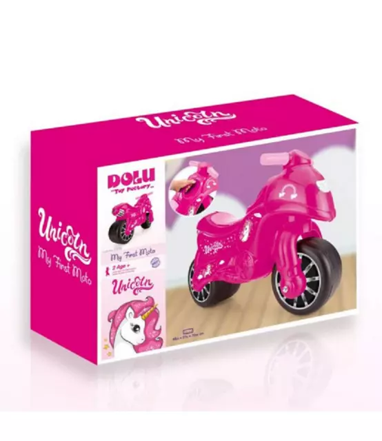 Dolu My First Motorbike Unicorn Childrens Kids Push Along Ride-On Bike For Kids