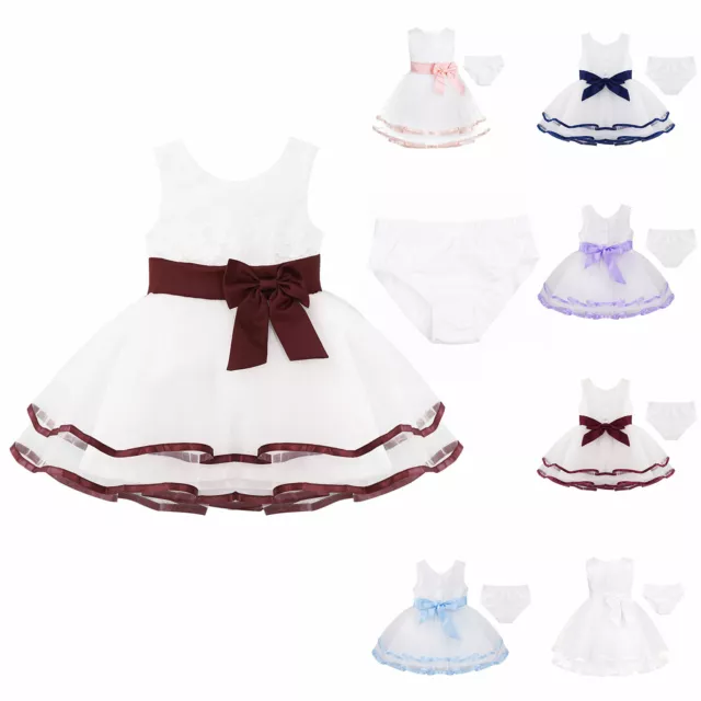 Baby Mädchen Prinzessin Kleid Blumenmädchenkleid Taufkleid Babybekleidung 50-92