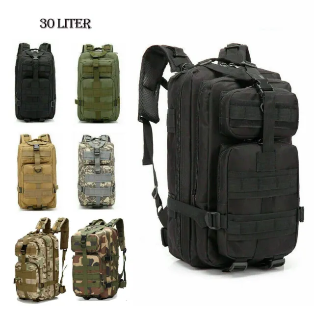 Outdoor Military Molle 30L Tactical Backpack Rucksack Camping Hiking Travel Bag