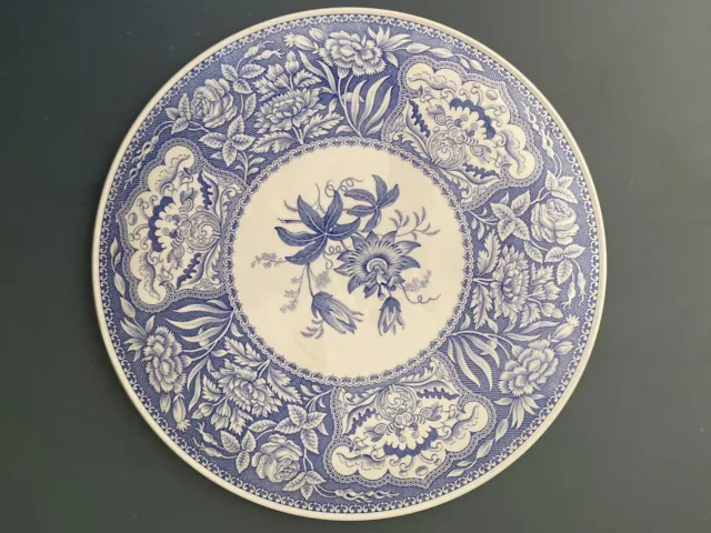 Lovely Vintage SPODE Blue Room Collection F1682T Floral Large Cake Plate 11.5”