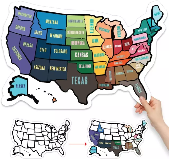 Mapa Para Rascar De Estados Unidos Mapa De Viaje Para Rascar De Ee Uu De 12  X 17