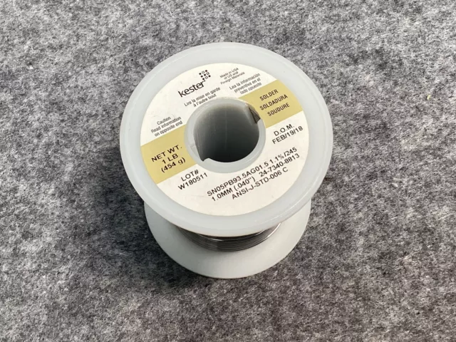 Kester 24-7340-8813 Solder Wire Rosin Core Leaded Sn05Pb93.5Ag01.5 1.1%