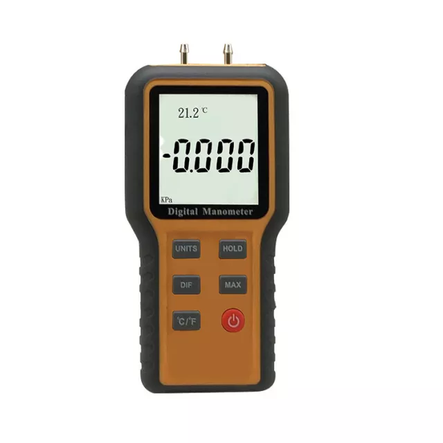 Digital Manometer Differential Pipe Air Gas Pressure Meter Gauge Detector Tester