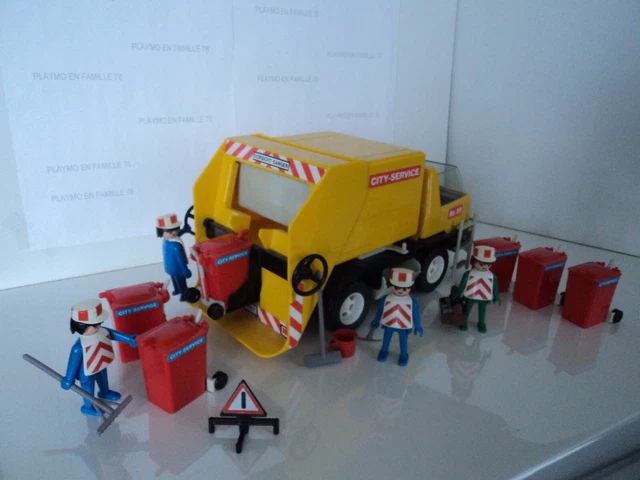 PLAYMOBIL CAMION CITY Service Nr.39 camion eboueurs poubelle service