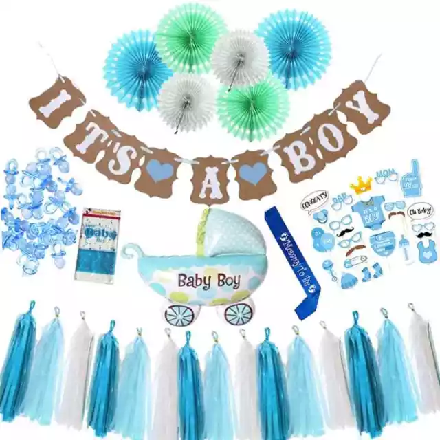 "It's a Boy!" Baby Shower Decorations for Boy. Sash Balloon Photo Booth set