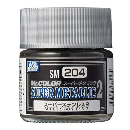 Mr. Hobby SM204 Mr. Color Super Metallic Stainless 2 Lacquer Paint 10ml - US