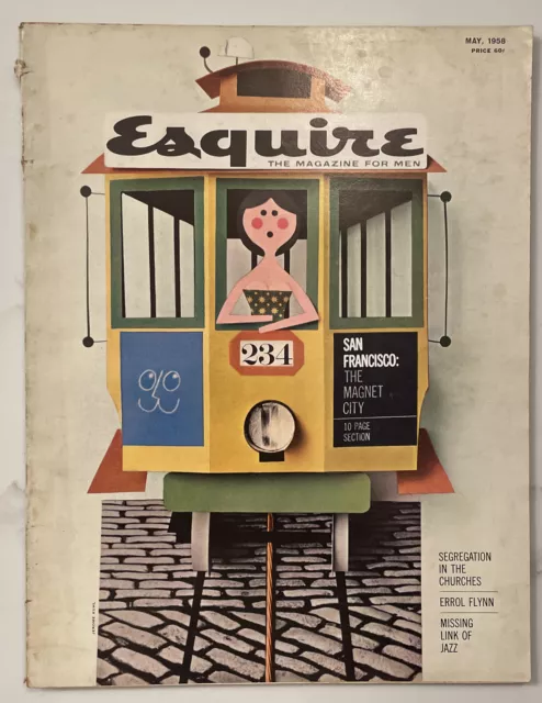 1958 May Esquire Magazine - San Francisco Cover - Amazing Cable Car