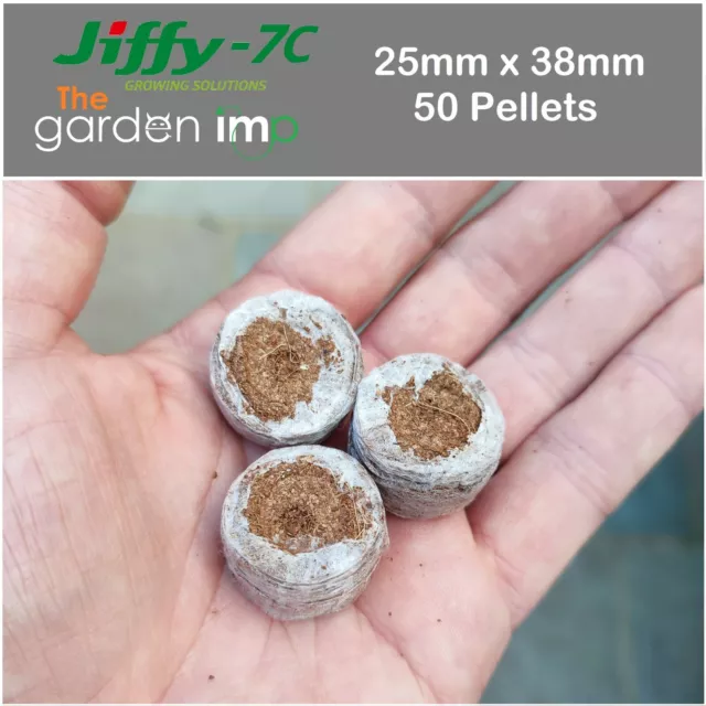 50 x 25mm | Jiffy 7C Pellets Coco Coir Plugs Seeds Cuttings Grow Pot Hydro Prop