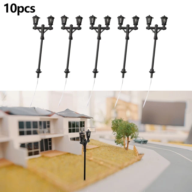 Lot De 10 Lampadaires Miniatures Échelle HO – Réverbères 6V Pour Décoration De Jardin Et Paysage Ferroviaire