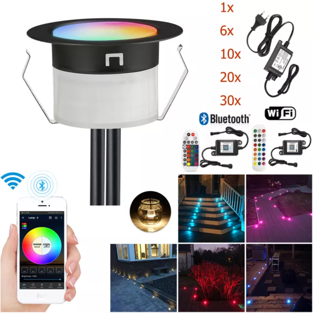 WIFI Bluetooth APP RGBW Boden Einbaustrahler LED Leuchte Außenlampe Dimmar IP67