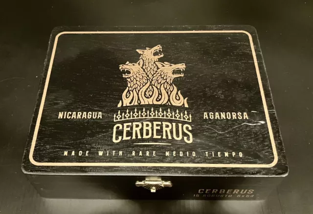 Cerberus Robusto Empty Wood Cigar Box 7.75" x 6.25" x 2"