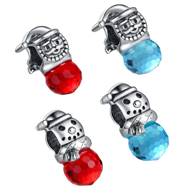 4 piezas Cuentas de Navidad Aleación Navidad Hágalo usted mismo Pendientes Rojo