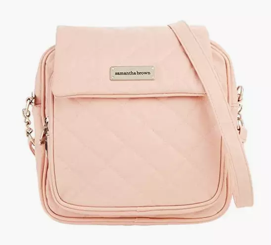 Samantha Brown RFID Protected Quilted Crossbody Bag - Blush