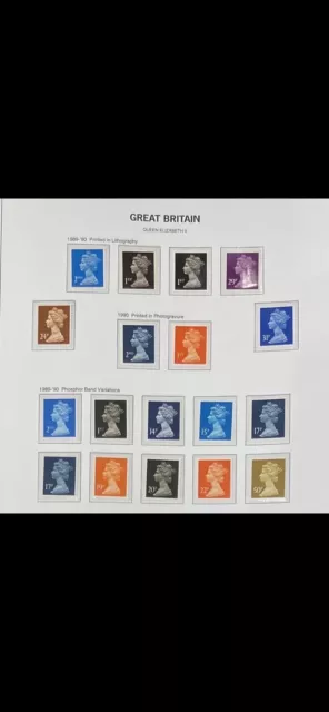 GB STAMPS: 1989 MACHIN DEFINITIVES, 18 Values MNH From DAVO Album Page A5