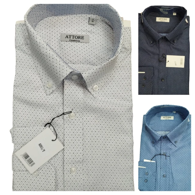camicia uomo botton down elegante Attore regular fit manica lunga cotone