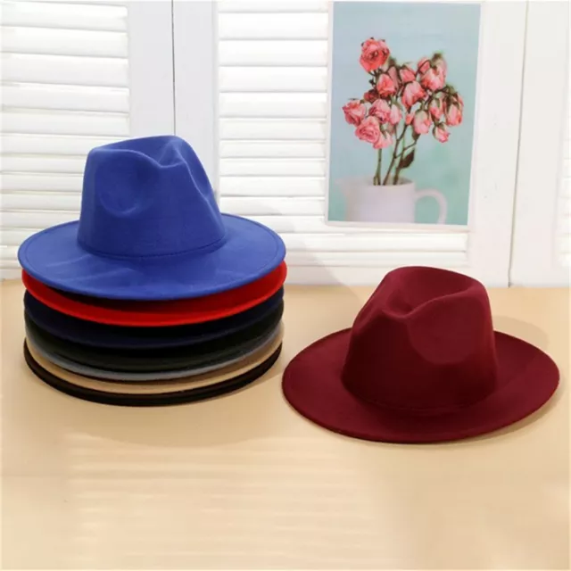 Chapeau de cowboy à large bord Feutre Chapeaux Panama Jazz Hat Cap