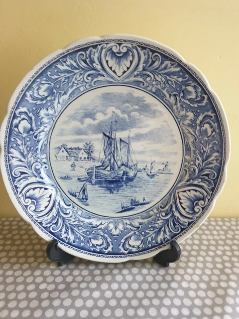 Royal Spinx Holland By Boch Belgium Delfts Plate 25.5cm Diameter. Sail Boats.