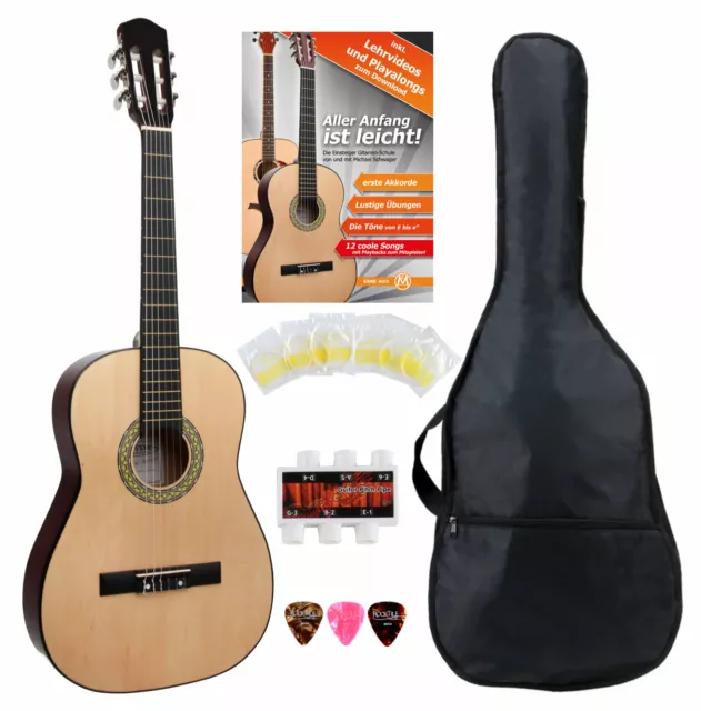 Konzertgitarre 7/8  Akustik Klassikgitarre Gigbag Tasche Set Gitarre Zubehör