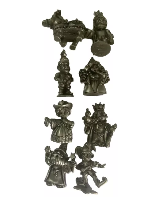 8 Hudson Figurine Fine Pewter mini Medieval Kingdom LOT Renaissance Vintage 80s