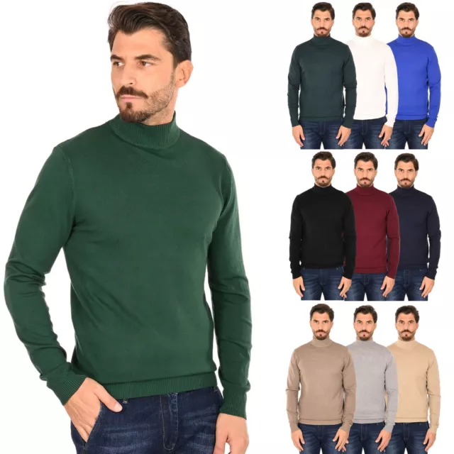 Maglione Uomo Collo Alto Cashmere Manica Lunga Maglioncino Lupetto Dolcevita