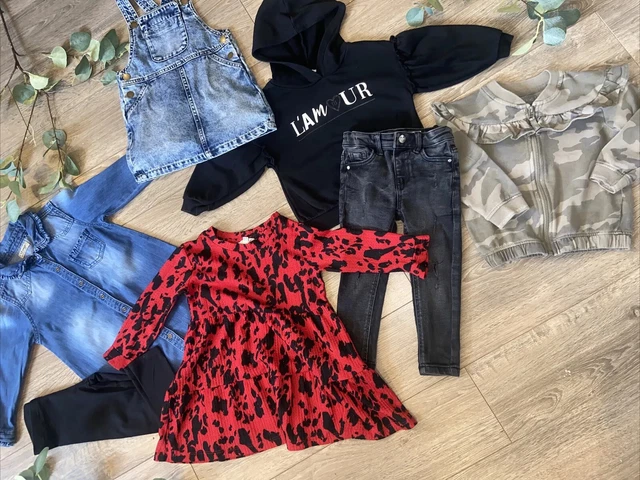 RIVER ISLAND NEXT etc ragazze autunno inverno bundle dress jeans felpa con cappuccio età 2-3 anni