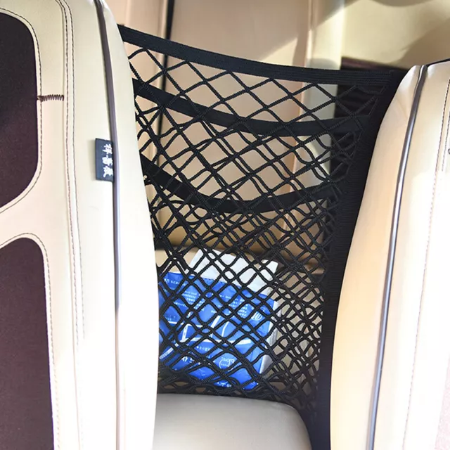 3 Layers Elastic Net Pocket Bag Between Car Seat Organizer Storage Mesh Holder 2