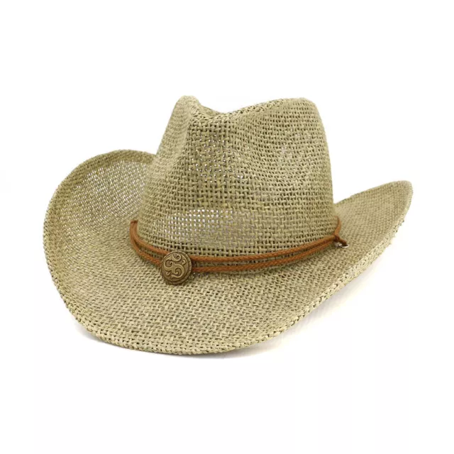 Straw Cowboy Hat Men Women Cowboy Hat Straw Sun Hat Beach Outdoor Straw Hat CapЙ