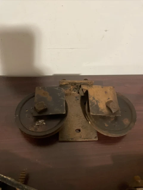 Vintage/ Antique metal barn door cable rollers ? barn door rollers 4” 2
